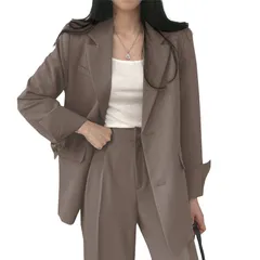 [Formemory] 卒業式 スーツ スーツ レディース ママ ママスーツ セットアップ レディース スーツ ジャケット 体型カバー レディース セットアップ レディース パンツスーツ シフォン 普段着 4色 5サイズ ブランド: Formemory