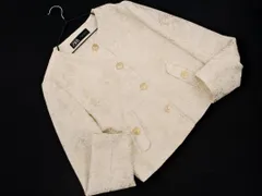 ZARA ザラ 金ボタン ノーカラー ジャケット sizeS/オフホワイト ■■ レディース