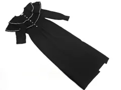 DEICY デイシー フリル ロング ニット ワンピース sizeF/黒 ◇■ レディース