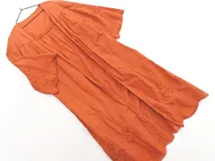 SLY スライ カットワーク ロング カーディガン sizeF/オレンジ ■◇ レディース