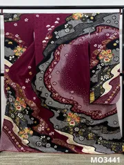 振袖 金駒 金彩 刺繍 絞り 紋意匠 身丈163cm MO3341