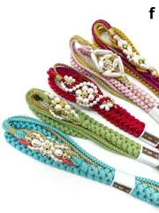 振袖用帯締め 飾り付き 5本おまとめ出品 新品未使用品 正絹 f
