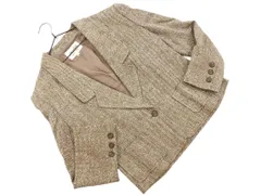 JUN ASHIDA ジュンアシダ シルク混 テーラード ジャケット size9/ブラウン ◇■ レディース