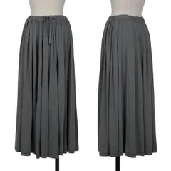 マドモアゼルノンノンMademoiselle NON NON アンゴラ混タックデザインスカート グレーM位