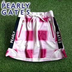 PEARLY GATES パーリーゲイツ ゴルフ モノフィラエアクッション オンブレチェック柄 ストレッチ ミニ スカート ゴルフウェア レディース 055-2234812 定価2.6万 ピンクレッド ホワイト ブラック▲029▼50606w08