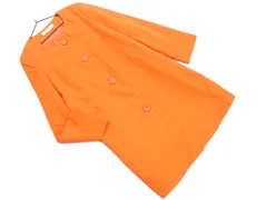 NATURAL BEAUTY BASIC ナチュラルビューティーベーシック ノーカラー コート sizeM/オレンジ ■◇ レディース