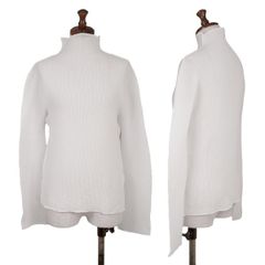 イッセイミヤケ me*ハイネック カットソー プリーツトップス ブルー イッセイミヤケ me*ハイネック カットソー プリーツトップス ブルー