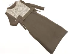 LOWRYS FARM ローリーズファーム 総柄 ベスト リブ ニット ワンピース セット sizeF/茶 ◇■ レディース