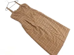 LOWRYS FARM ローリーズファーム チェック フロントスナップボタン キャミソール ワンピース sizeM/ベージュ ◇■ レディース