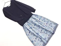 any SiS エニィスィス チュール 花柄 ドッキング ワンピース size2/紺 ■◇ レディース