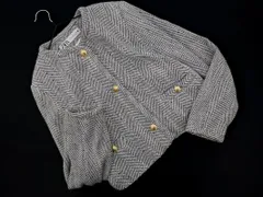 ZARA ザラ ツイード ノーカラー ジャケット sizeS/オフホワイト ◇■ レディース