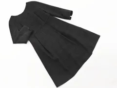 NATURAL BEAUTY BASIC ナチュラルビューティーベーシック ウール混 チェック Aライン ワンピース sizeM/黒xグレー ◇■ レディース