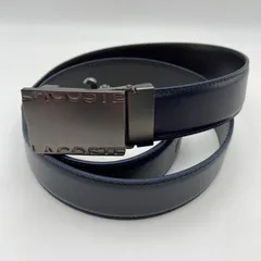LACOSTE ラコステ レザー ベルト 日本製 小物 ネイビー （ME83-3606）