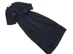 nano universe ナノユニバース バンドカラー シャツ ワンピース size36/紺 ■◇ レディース