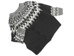 Rope Picnic ロペピクニック 2WAY ノルディック柄 カーディガン size38/グレーｘ黒 ◇■ レディース