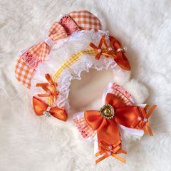 10cm～12cm用 ぬい服 ハンドメイド ネコ耳 ピンク おすわり いつぬい