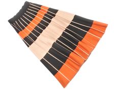 Bou Jeloud ブージュルード ニット ロング スカート 黒xオレンジxベージュ ◇■ レディース