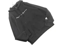 adidas アディダス 刺繍 プルオーバー パーカー sizeL/黒 ◇■ レディース