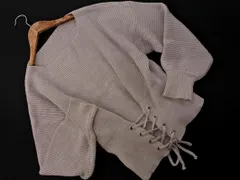 CECIL McBEE セシルマクビー レースアップ ニット セーター sizeF/グレー ◇■ レディース