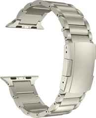 【在庫セール】チタンバンド、金属ベルトトータスバックル付き、Apple Watch 11/10/9/8/7SE 3/2/1 [2025]に対応 (42mm/41mm/40mmチタン)