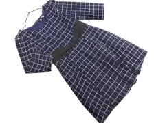 PRIME PATTERN プライムパターン チェック タック Aライン ワンピース 紺 ◇■ レディースのサムネイル