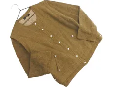 Leilian レリアン ウール混 ノーカラー ジャケット size9/茶 ◇■ レディースのサムネイル