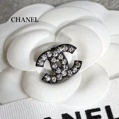美品 CHANEL シャネル ココマーク ストーンピアス 片耳用 ブラック 黒 シルバー スワロ 刻印あり