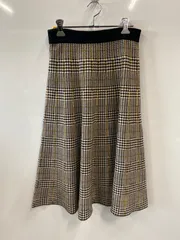 ピC187⚫︎KUMIKYOKU⚫︎クミキョク⚫︎ロングスカート⚫︎フレア⚫︎ウエストゴム⚫︎千鳥格子柄⚫︎レディース⚫︎size2⚫︎黒×白×黄