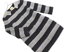 Ray BEAMS レイビームス ウール混 ボーダー ノーカラー コート size0/グレー ◇■ レディース