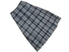 MICHEL KLEIN ミッシェルクラン iimk ウール100% チェック ロング スカート size36/グレーｘ緑 ◇■ レディース