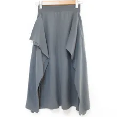 美品 20AW STELLA McCARTNEY ステラマッカートニー ハイウエスト ミディ丈 アシンメトリーイージースカート 36 グレー レディース 古着 中古 USED