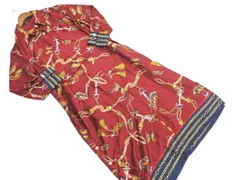 ZARA basic ザラ ベーシック 総柄 ウエストベルト付 シャツ ワンピース sizeXS/えんじ ◇■ レディース