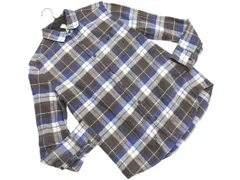 TAKEO KIKUCHI タケオキクチ チェック ネル シャツ size3/茶ｘ青 ◇■ メンズ