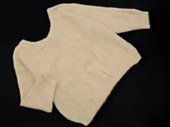 LOWRYS FARM ローリーズファーム 羊毛混 バックリボン ワイド幅 ニット セーター sizeF/ベージュ ◇■ レディース