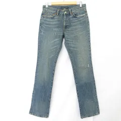 良品 RALPH LAUREN ラルフローレン ヴィンテージ加工 スリム ストレート デニムパンツ ジーンズ サイズ9 インディゴブルー レディース 古着 中古 USED