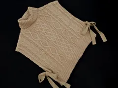 INGNI イング サイドスリット リボン ケーブル編み タートルネック ニット ベスト sizeM/ベージュ ◇■ レディース