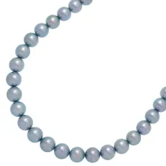 Φ7.5-8mm/着色 真珠 パール ネックレス ペンダント/Silver/銀製-37.5g/シルバー ブルーパール【♀】【A】【レディース】★■606050【中古】