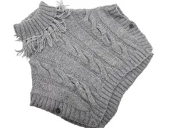 OSMOSIS オズモーシス ウール混 タートルネック ケーブル編み ニット ポンチョ sizeONE/グレー ◇■ レディース