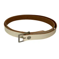 良品 MHL. MARGARET HOWELL マーガレットハウエル レザーベルト ホワイト レディース 古着 中古 USED