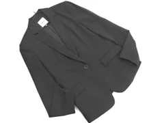 INDIVI インディヴィ ウール混 ストライプ テーラード ジャケット size36/黒 ◇■ レディース