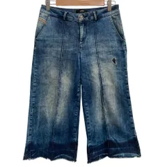 美品 DIESEL ディーゼル クロップドデニムパンツ ジーンズ サイズ12 インディゴ レディース 古着 中古 USED