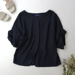 ◯ HUMAN WOMAN ヒューマンウーマン ロールアップ ブラウス ネイビー/26Nのサムネイル