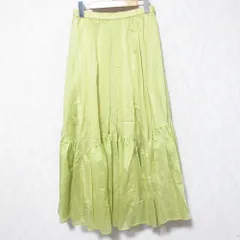 美品 24SS Diagram ダイアグラム グレースコンチネンタル ティアードボリュームスカート 0324121174 サイズ38 イエロー レディース 古着 中古 USED