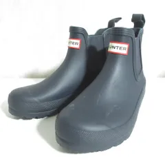 良品 HUNTER ハンター ORIGINAL CHELSEA オリジナル チェルシー ショート レインブーツ シューズ WFS2006RMA UK4 23cm ネイビー系 レディース 古着 中古 USED