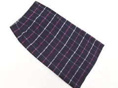 green label relaxing グリーンレーベルリラクシング ユナイテッドアローズ ウール混 チェック 巻き ラップ スカート size36/濃紺 ◇■ レディース