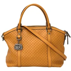 グッチ GUCCI バッグ レディース メンズ ブランド マイクロGG ハンドバッグ ショルダーバッグ 2way レザー オレンジ 341503 トートバッグ ビビットカラー 【中古】