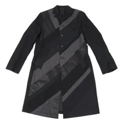 マサキマツシマMASAKI MATSUSHIMA コットン混フロント切替デザインロングジャケット 黒グレー4