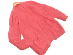 Apuweiser-riche アプワイザーリッシェ モヘア混 ケーブル編み ショール カーディガン size2/赤 ◇■ レディース