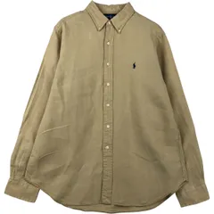 古着 ラルフローレン Ralph Lauren CLASSIC FIT クラシックフィット 長袖 リネン ボタンダウンシャツ メンズL相当/eaa615217