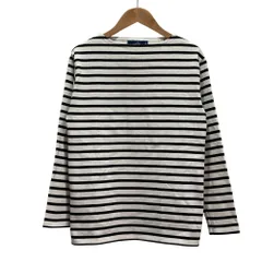 美品  SAINT JAMES セントジェームス ボーダー バスクシャツ カットソー 40 ホワイト ブラック レディース 古着 中古 USED